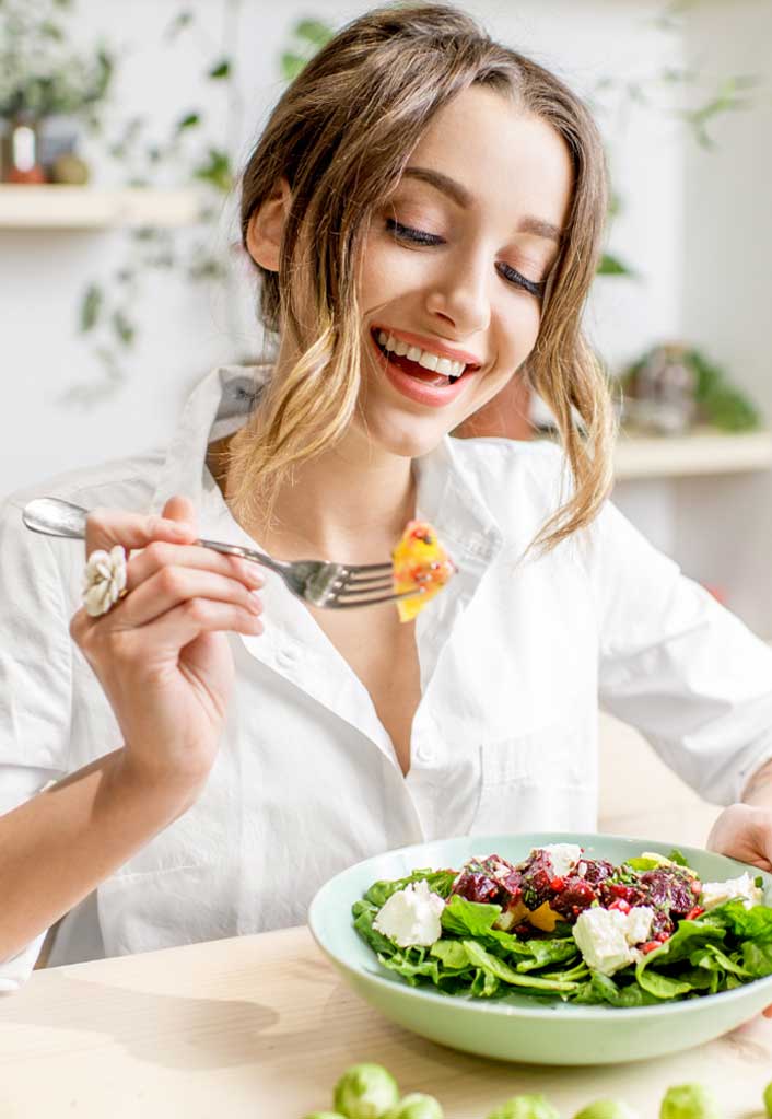 Member enjoying a healthy meal